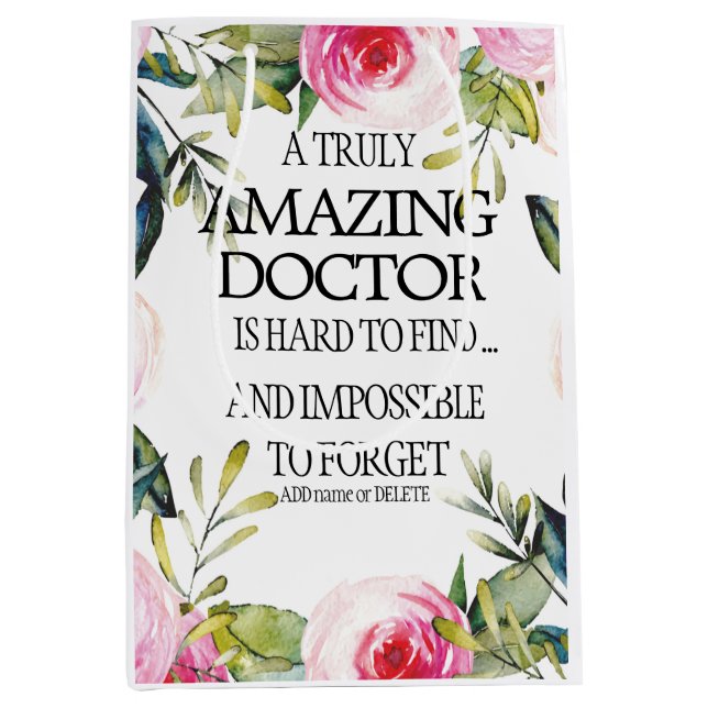 Arzt Verlassend Geschenk Vielen Dank Auf Wiederseh Mittlere Geschenktüte (Vorderseite)