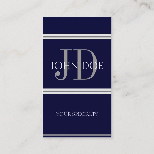 Arzt-Vertikale-Marine Visitenkarte (Vorderseite)