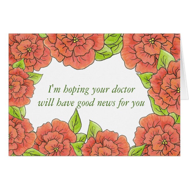 Arztbewertungskarte mit Rose (Vorderseite (Horizontal))