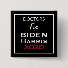 ÄRZTE FÜR BIDEN HARRIS Black Red White Square Button