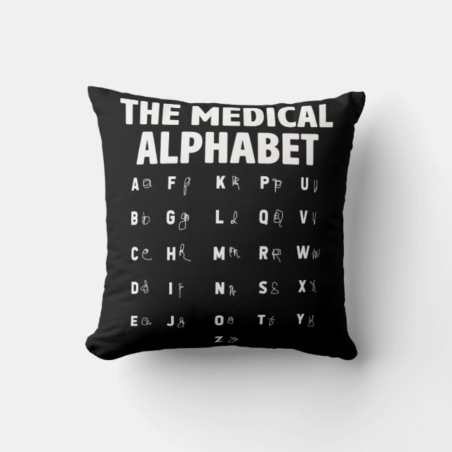 Ärzte Medical Alphabet Funny Nurse Life Kissen (Vorderseite)