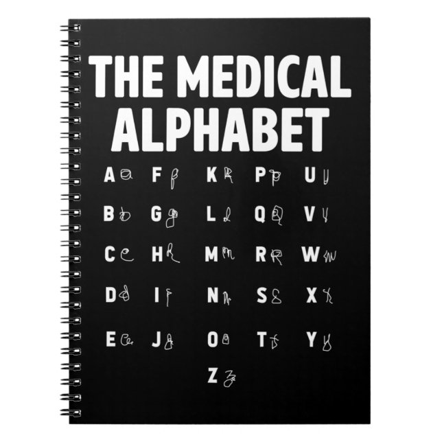 Ärzte Medical Alphabet Funny Nurse Life Notizblock (Vorderseite)