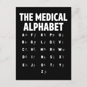 Ärzte Medical Alphabet Funny Nurse Life Postkarte