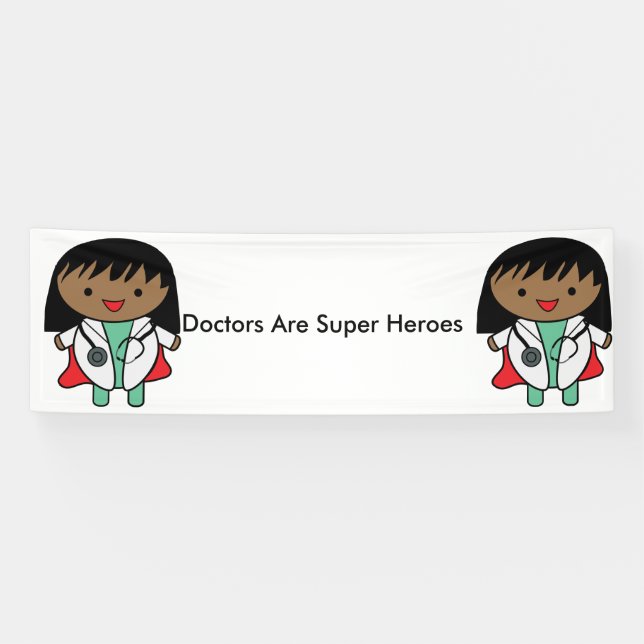 Ärzte sind Super Heroes Schwarze Frauen personalis Banner (Horizontal)
