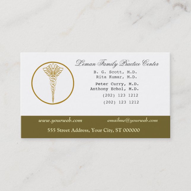 Ärzteamt und Berufung Terminkarte (Vorderseite)