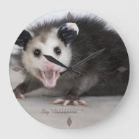 Ärztebüro lustige Opossum-Foto-Wanduhr