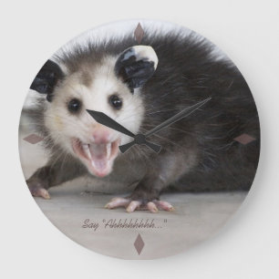 Ärztebüro lustige Opossum-Foto-Wanduhr Große Wanduhr