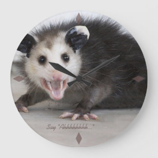 Ärztebüro lustige Opossum-Foto-Wanduhr Große Wanduhr