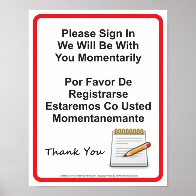 Ärztebüro Patientensignatur in der Wand Poster (Vorne)