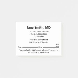 Ärztebüro Schwarz-weiß Ihren nächsten Termin Post-it Klebezettel