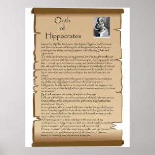 Ärztegelübde des Hippokrates Poster