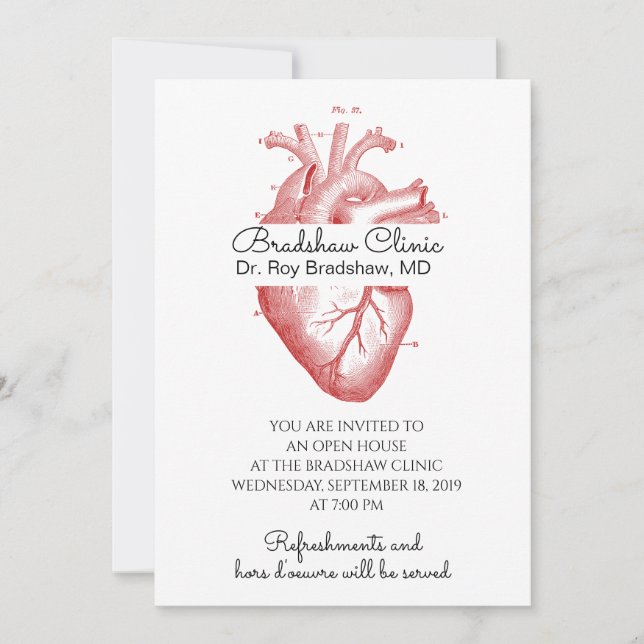 Ärzteschüler Kardiologe Open House Einladung (Vorderseite)