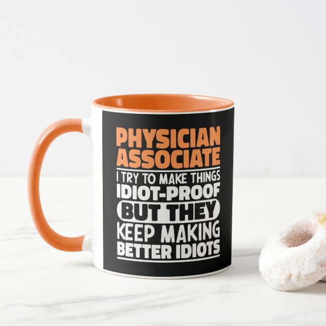 Ärzteverband Ich versuche, die Dinge lustig zu mac Tasse (Mit Donut)