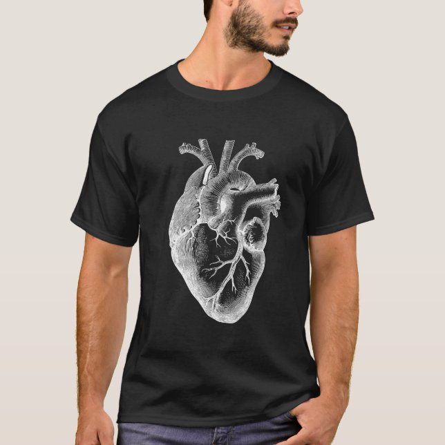 Arztgeschenk Herzanatomie T-Shirt (Vorderseite)