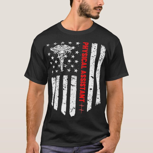 Ärztin Assistant American Flag Patriotic Medici T-Shirt (Vorderseite)
