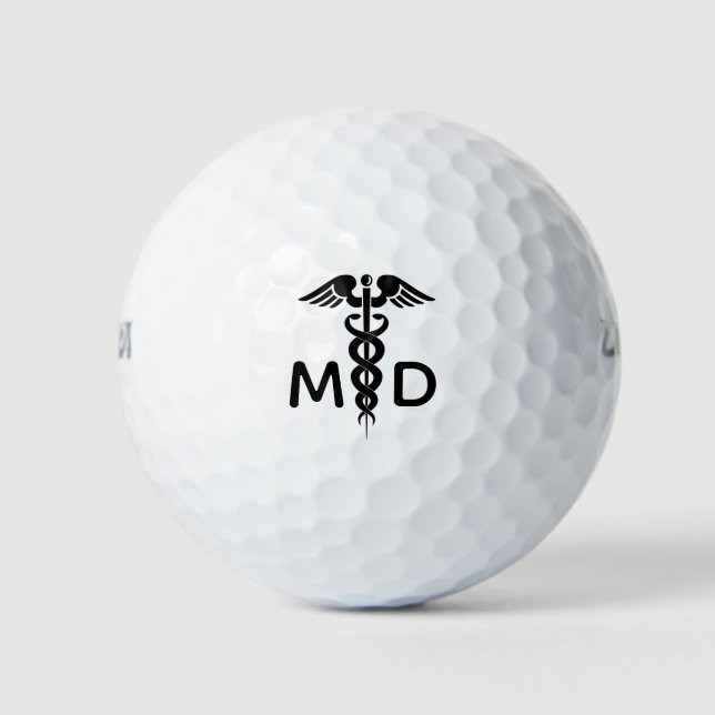 Ärztin Caduceus MD Custom Golfball (Vorderseite)