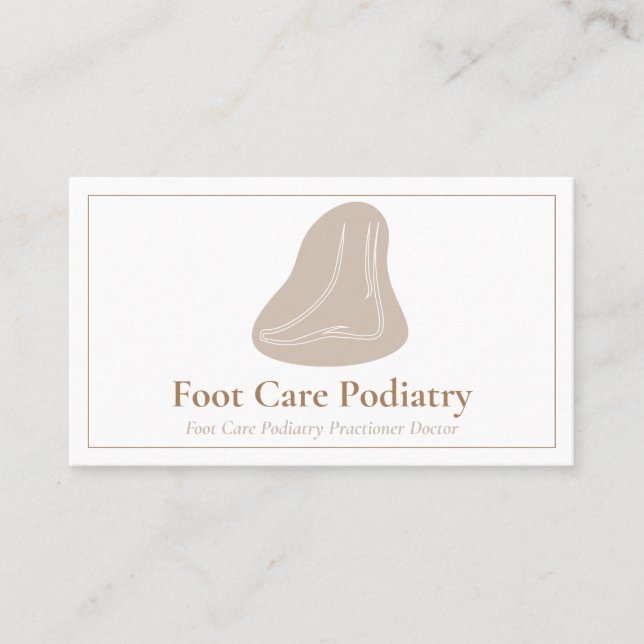 Ärztin für Brown Minimal Foot Care Podiatrie Visitenkarte (Vorderseite)