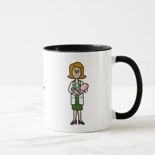 Ärztin für weibliche Pädiatrie, die Tasse für Klei