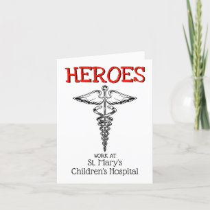 Ärztin Krankenpflegerin medizinisches Symbol Krank Dankeskarte