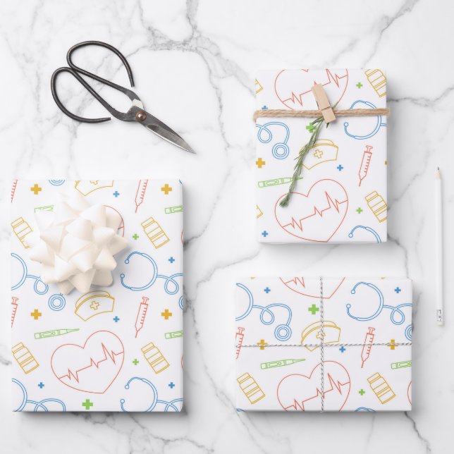 Ärztin Krankenpflegerkrankheit Geschenkpapier Set (Vorderseite)