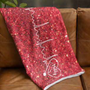 Ärztin Krankenschwester Glitzer Rot Personalisiert Fleecedecke