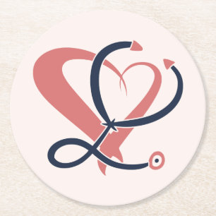 Ärztin, Krankenschwester, paramedizinisch, Geschen Runder Pappuntersetzer