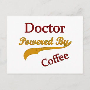 Ärztin mit Kaffee Postkarte