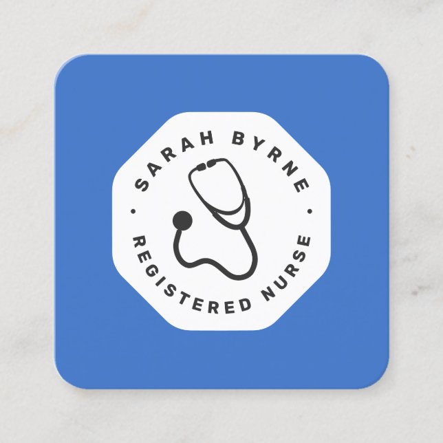 Ärztin oder Krankenschwester Stethoscope Business  Quadratische Visitenkarte (Vorderseite)