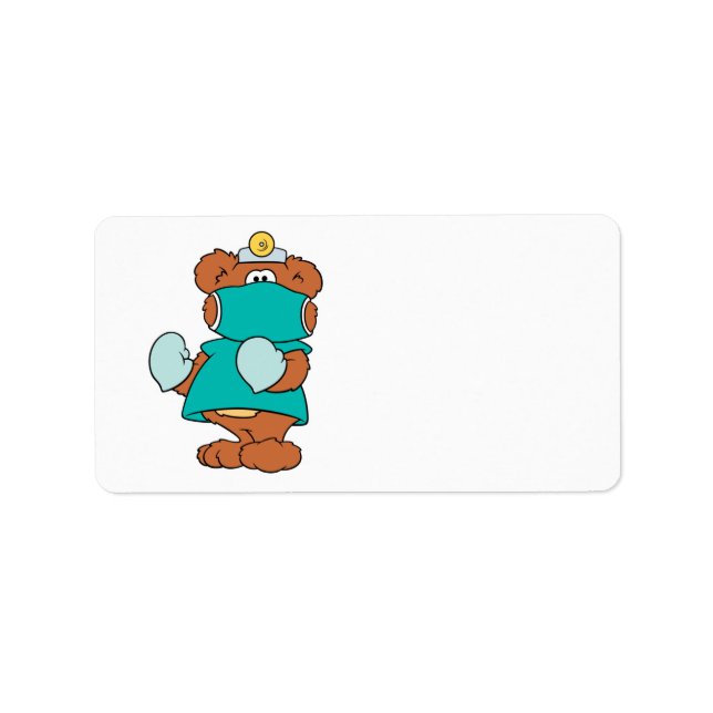 Ärztin Teddybärdesign Adressaufkleber (Vorne)