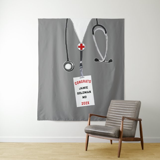Ärztliche Abschluss Glückwunsch Wandteppich (Beispiel)