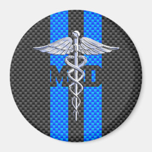 Ärztliche Ärztin MD Caduceus auf Carbon Fibre Deco Magnet