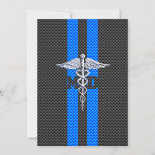 Ärztliche Ärztin MD Caduceus auf Carbon Fibre Prin