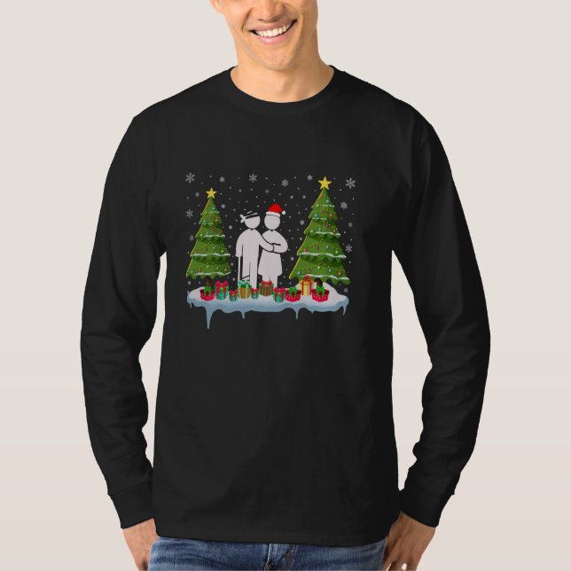 Ärztliche Assistentin Xmas Tree Lighting Ugly Chri T-Shirt (Vorderseite)