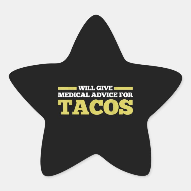 Ärztliche Beratung Taco Krankenpflege Doktor Funny Stern-Aufkleber (Vorderseite)