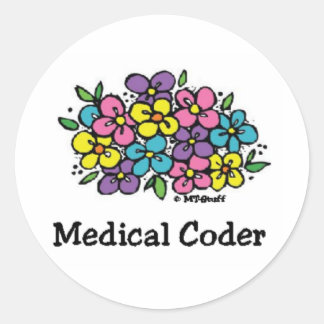 Ärztliche Coder Blooms1 Runder Aufkleber
