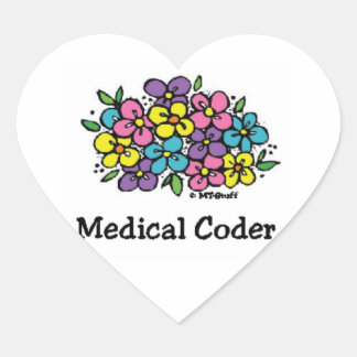 Ärztliche Coder Blooms2 Herz-Aufkleber