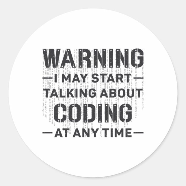 Ärztliche Coder-Warnung: Ich kann mit dem Codieren Runder Aufkleber (Vorderseite)
