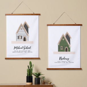 Ärztliche Fortbildungsreise Zollamt Wandteppich Mit Holzrahmen