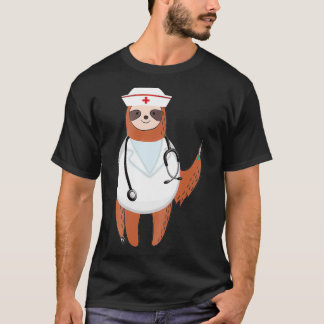 Ärztliche Scrub Top-Krankenschwestern, die Sloth-G T-Shirt