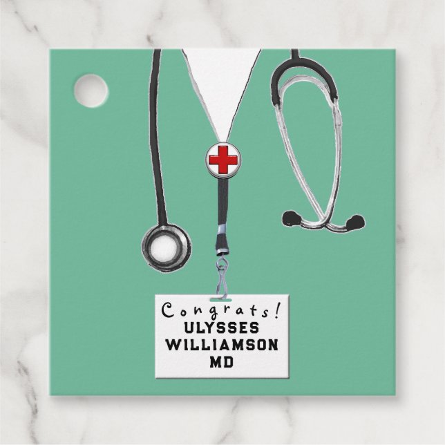 Ärztlicher Abschluss Geschenkanhänger (Vorderseite)