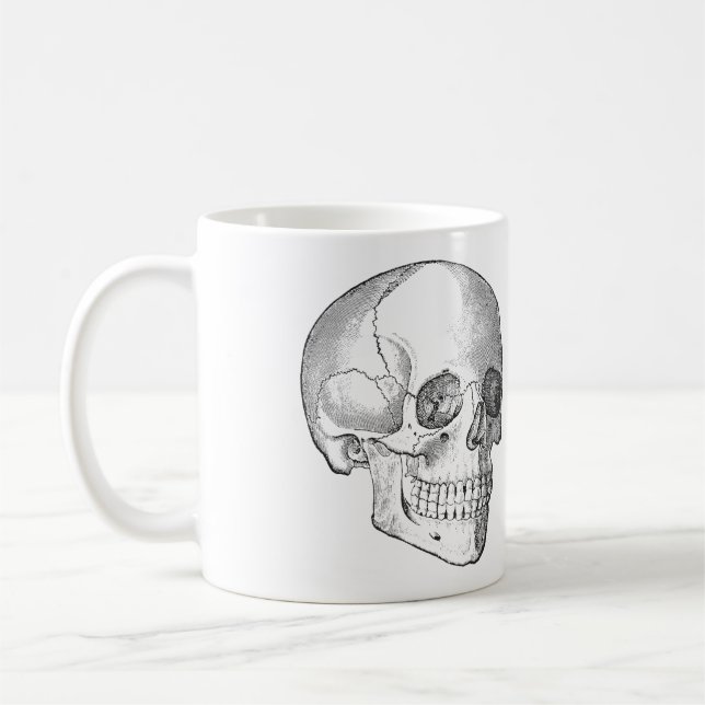 Ärztlicher anatomischer Schädel Vintag zeichnend A Kaffeetasse (Links)