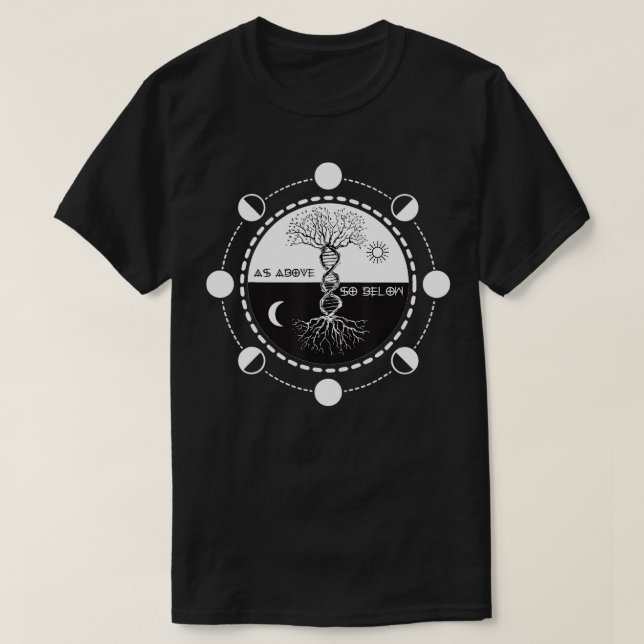 As Above so Below, DNA Tree of Life , Magic ,Alche T-Shirt (Design vorne)