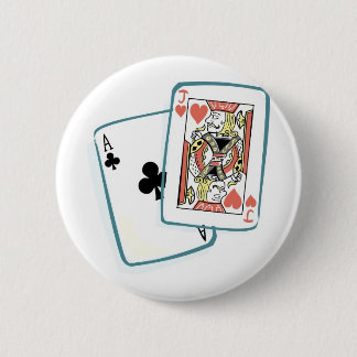 As and Jack Poker Cards Button