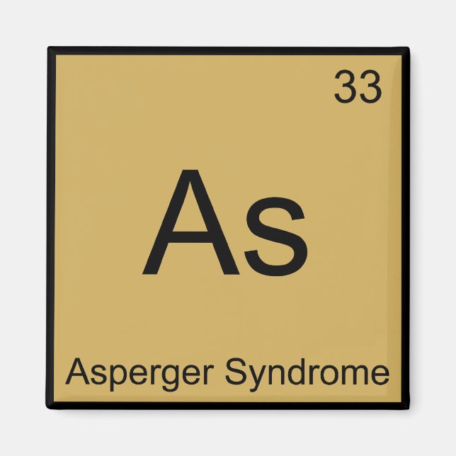 As - Asperger Syndrom Funny Chemistry Element T-Sh Magnet (Vorne)