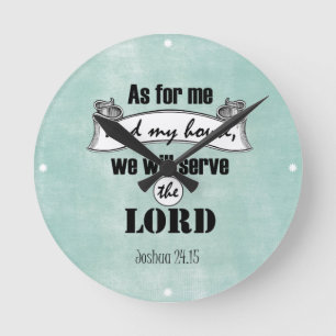 As for Me and My House Bible Verse Runde Wanduhr