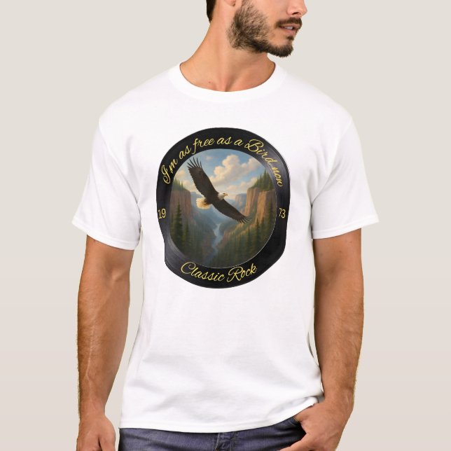 As Free As a Bird" Classic Rock Eagle Tee (Vorderseite)