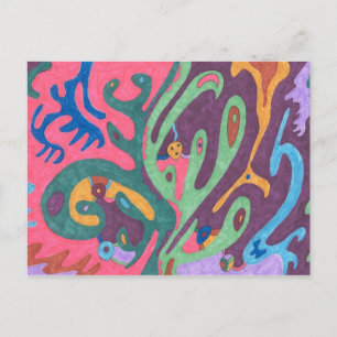 "As One" Abstrakte Kunst Postkarte