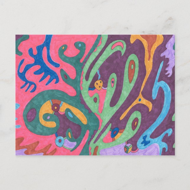 "As One" Abstrakte Kunst Postkarte (Vorderseite)
