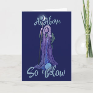 "As Oove so Under" Krone Moon Goddess Pagan Art Karte