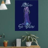 "As Oove so Under" Krone Moon Goddess Pagan Art